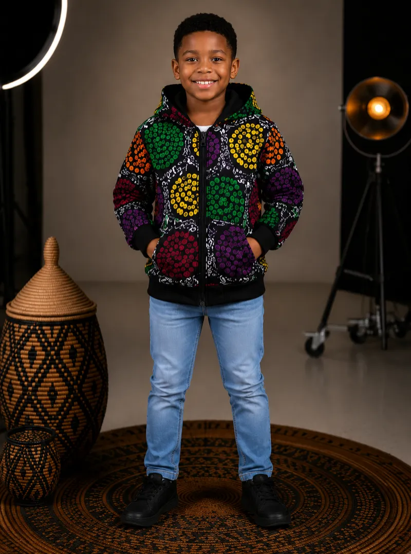 Podka dot Faux lined bomber kids jacket