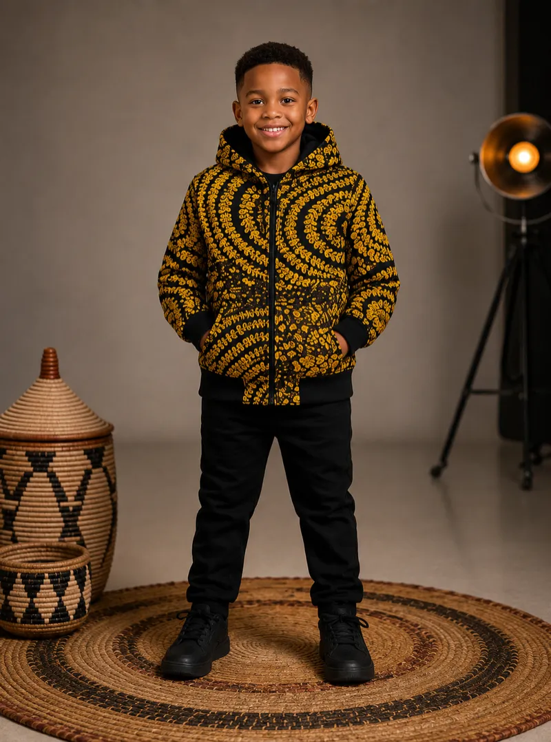 Kids yellow and black bomber Jacket