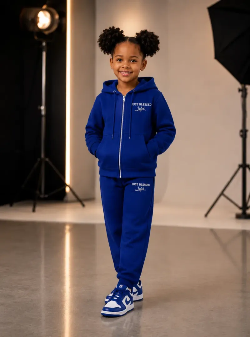 Kids Deep Blue Jogger set 7/8