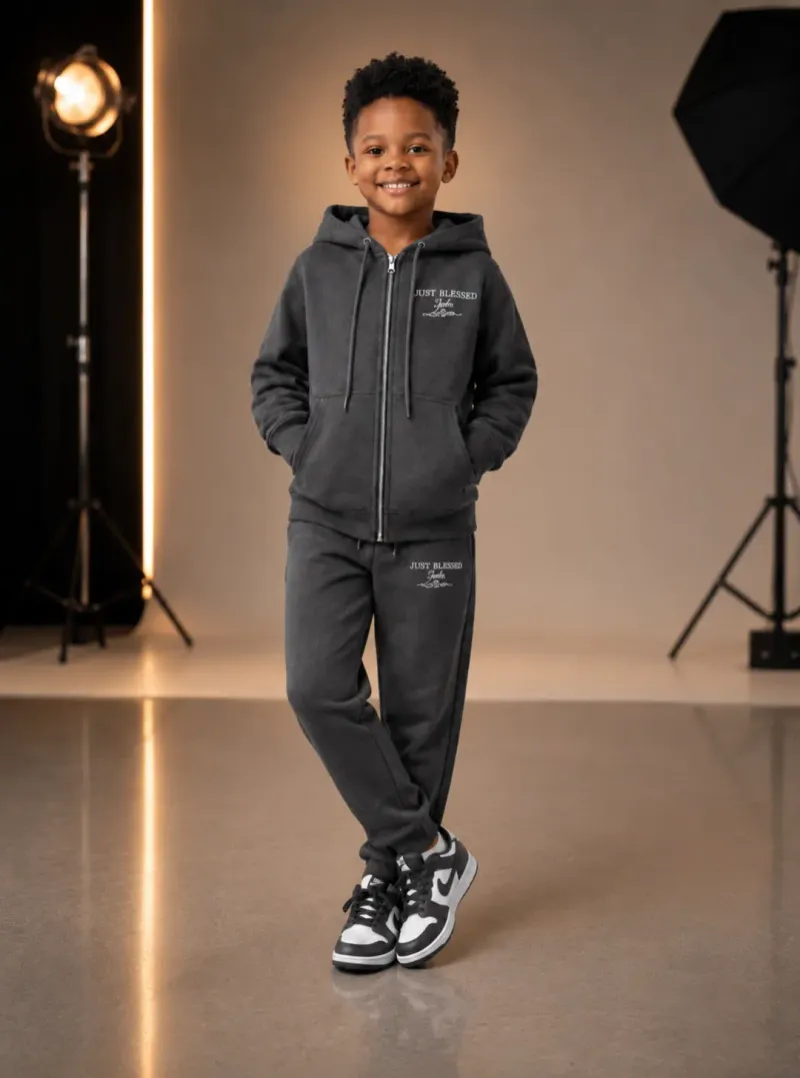 Dark Ash Kids Hoodie & Trouser Set (Age 6/7)