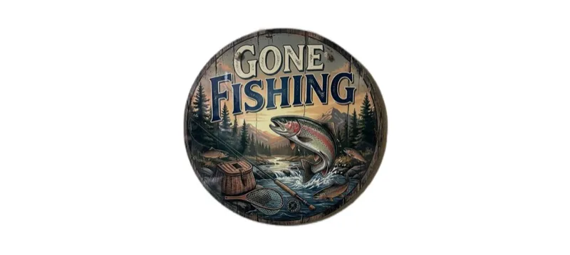 Gone Fishing Door Sign