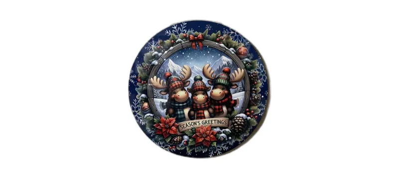 Season's Greetings Moose Door Sign