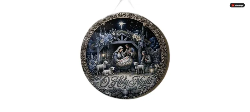 O Holy Night Nativity Door Sign