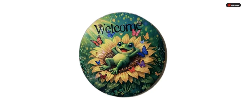 Welcome Frog & Sunflower Door Sign
