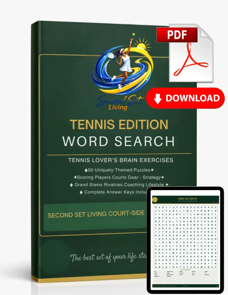 Tennis Word Search Puzzle Activity Book (Digital Download)