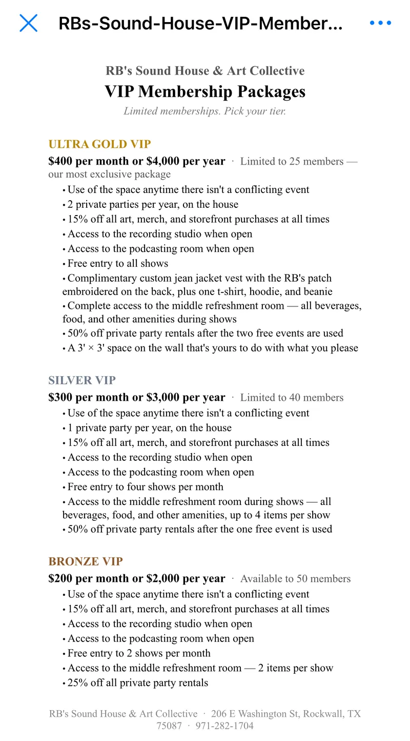 VIP Membership Packages Coming Soon...