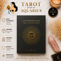 Lucid Dreams Beginners Tarot Deck Black Eclipse by St Soleil with Astrological Symbols & Elemental Keys for Easy Learning