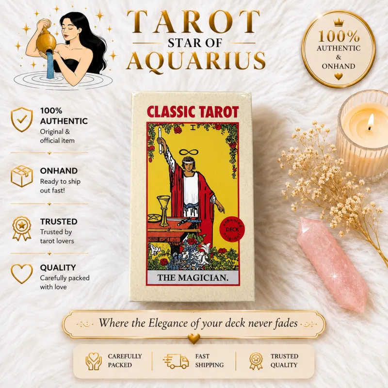 Wyspell Classic Tarot Deck Light - Authentic with Enhanced Artwork & 100-Page Guidebook for Beginners
