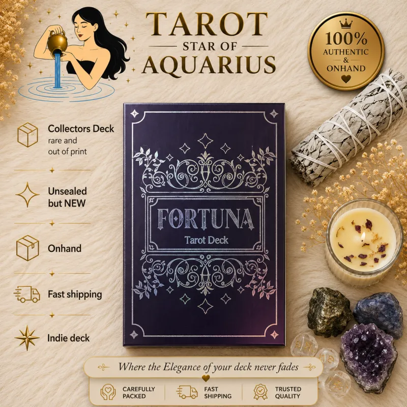 Fortuna Tarot Deck Amethyst Aura 79 Cards + Guidebook | Luxury Gold Foil Mystic Deck