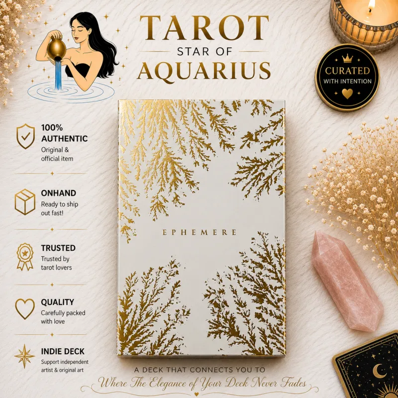 True Black Ephemere Authentic Tarot Deck - 80 Cards on Matte Stock with Hero's Journey Narrative & Premium Quality Materials