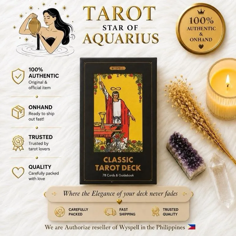 Wyspell Classic Tarot Deck Dark- Authentic with Enhanced Artwork & 100-Page Guidebook for Beginners