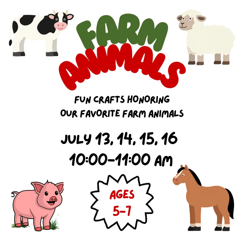 Summer Camp Theme: Farm Animals Ages 5-7