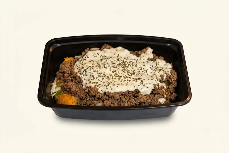 Cheesy Beef and Rice Bowl