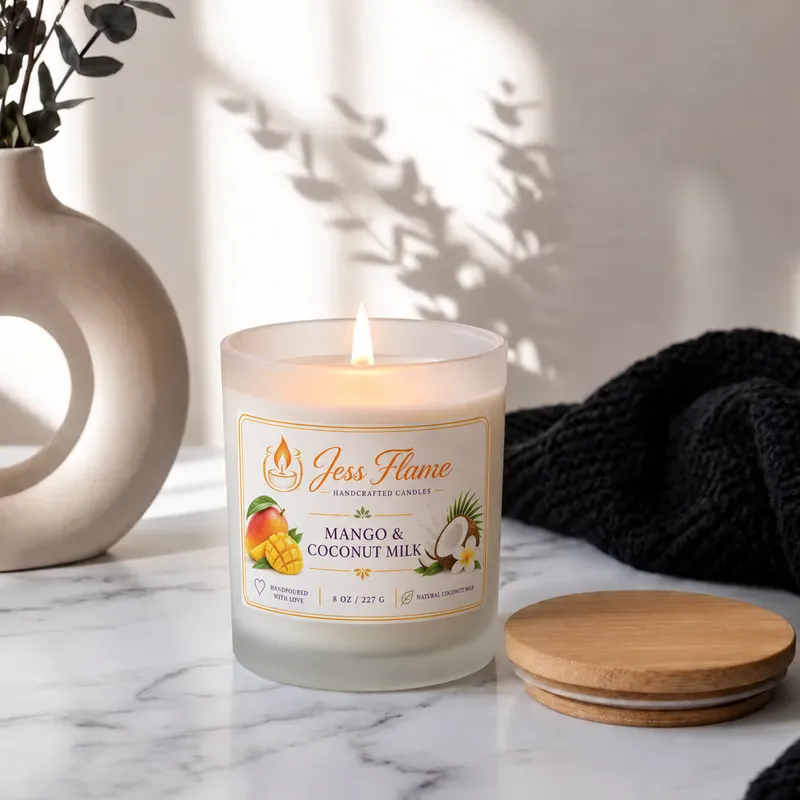 Mango & Coconut Milk Natural Coconut Wax Candle – 8 oz