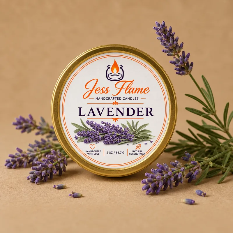 Lavender Natural Coconut Wax Tin Candle – 2 oz