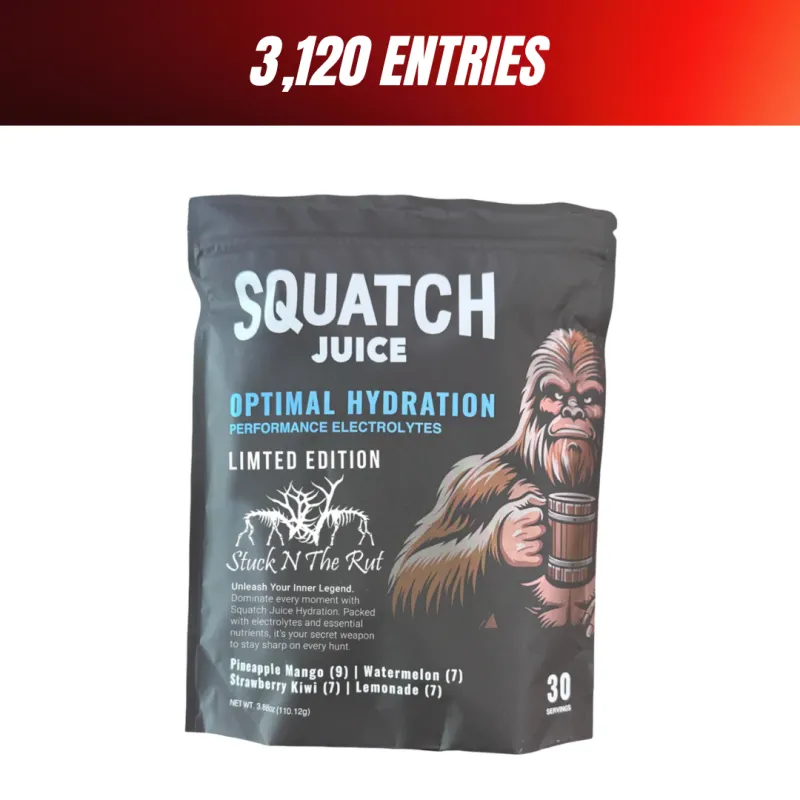 Stuck N The Rut Limited-Edition Squatch Juice Hydration - 30 Sticks (3,120 ENTRIES)