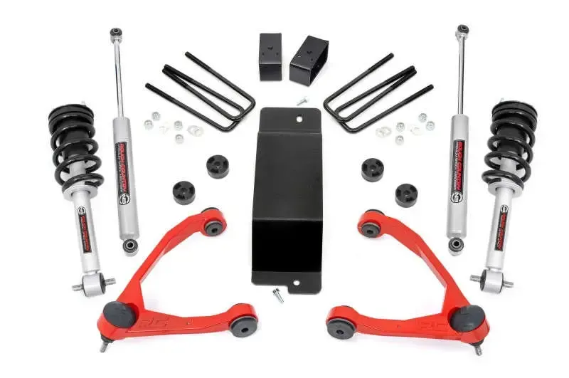 Rough Country 3.5 Inch Lift Kit | Forged UCA | N3 Strut (07-16 Chevy/GMC Silverado/Sierra 1500) 19432RED