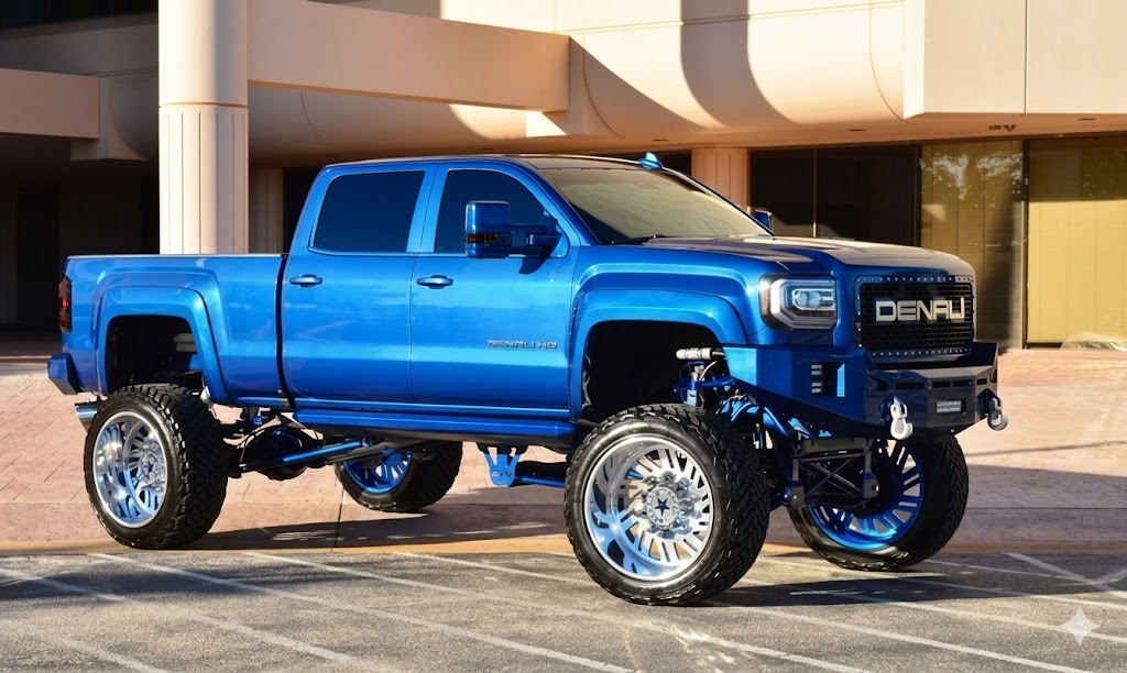 Custom GMC Sierra 3500 Denali - "Arctic Chrome" Show Dually
