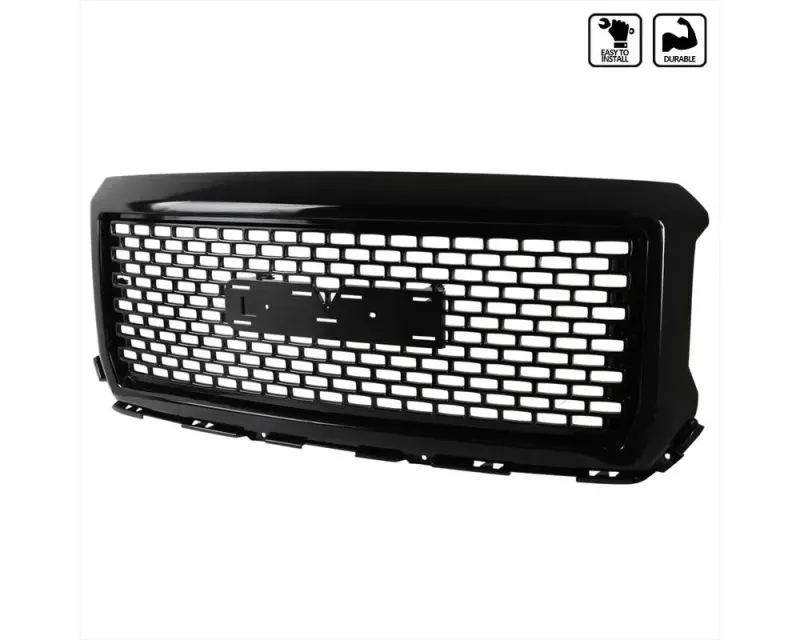 Spec-D Glossy Black ABS Denali Style Mesh Grille