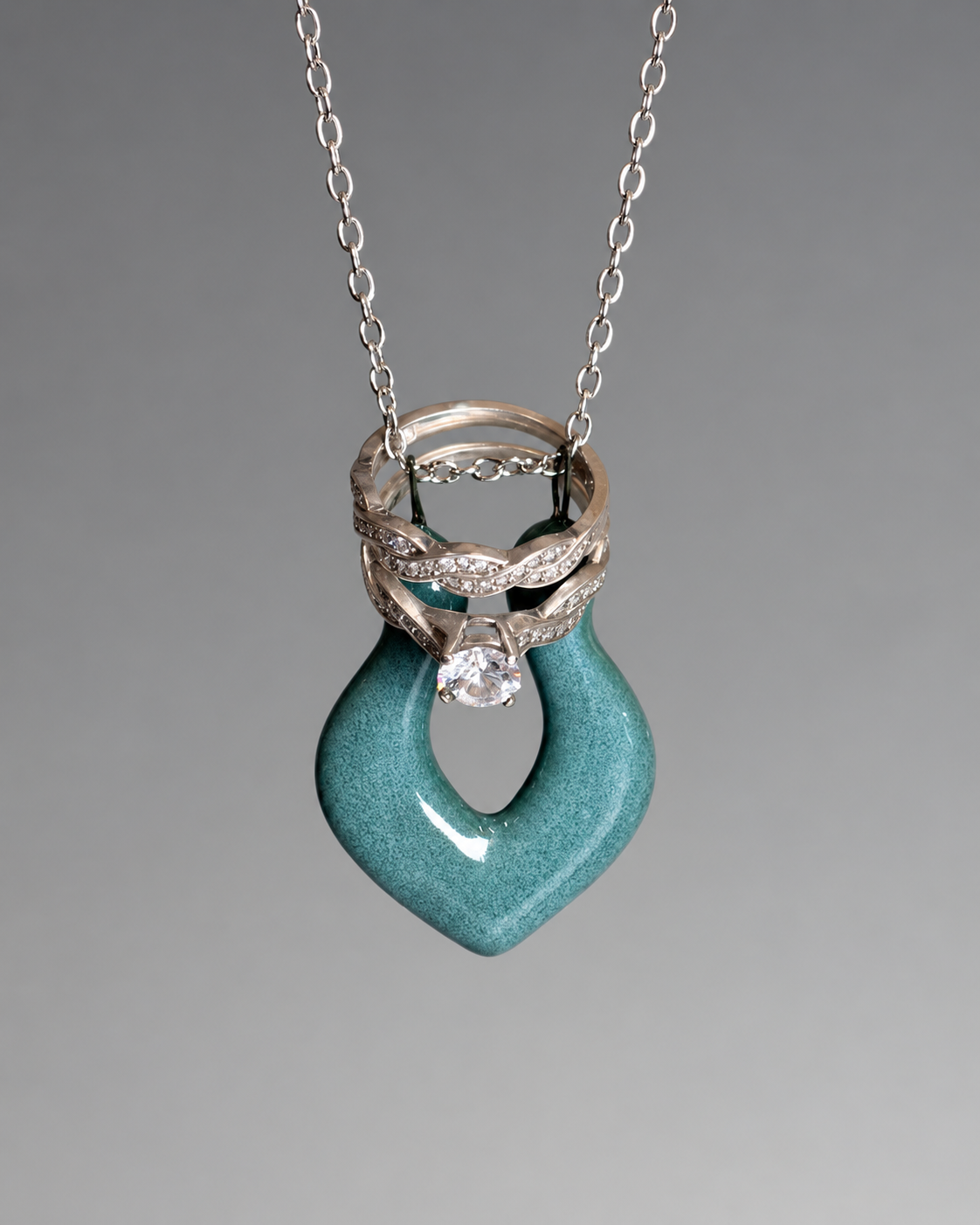 Blue Tear Drop Necklace 