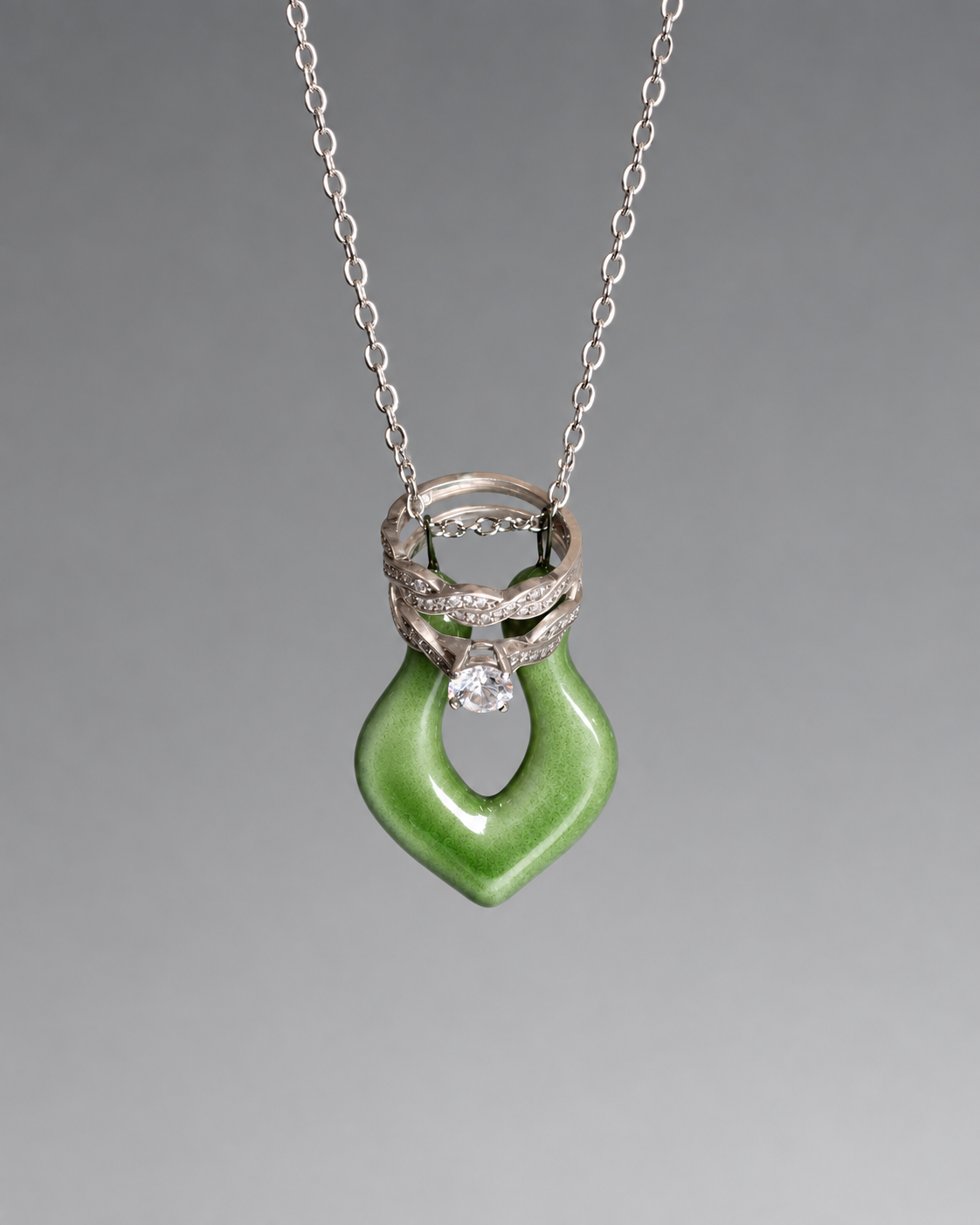 Green Tear Drop Necklace 