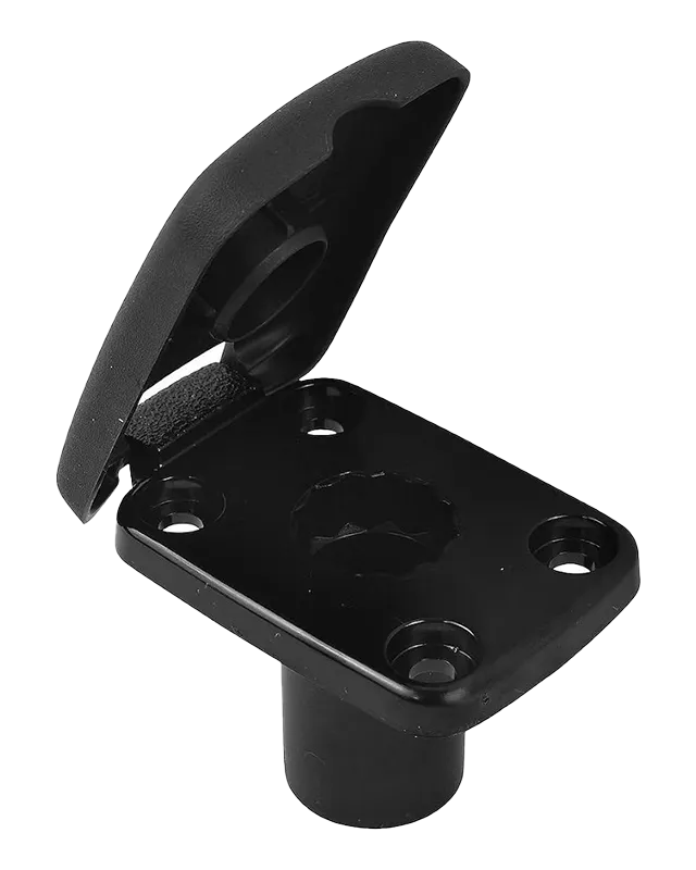 Attwood 5022-7 Flush Mount Base with Cover - Black