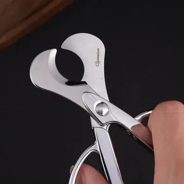 Silver CIGARISM Hand-Polished Stainless Steel Blades Cigar Scissors