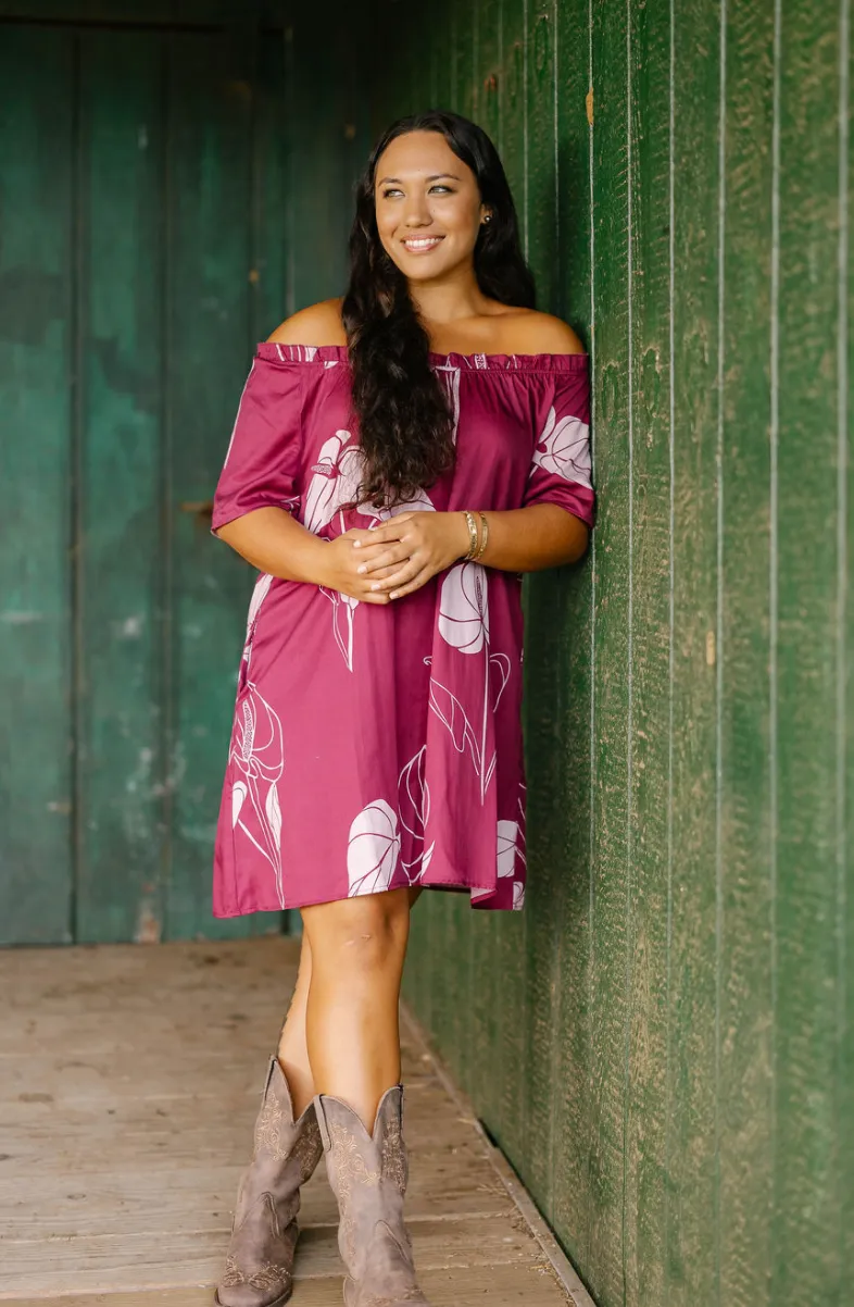 Lei Dress Anthurium Purple