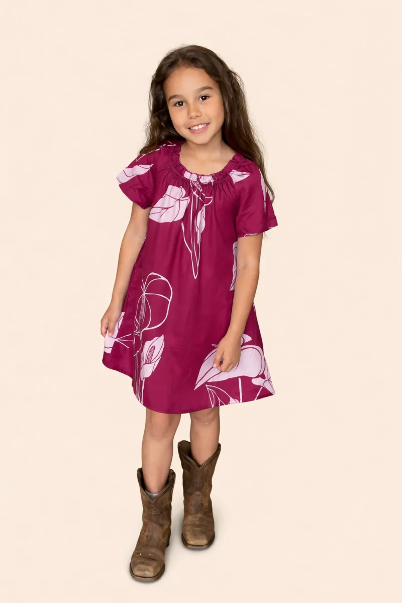 Keiki Lei Dress Anthurium Purple