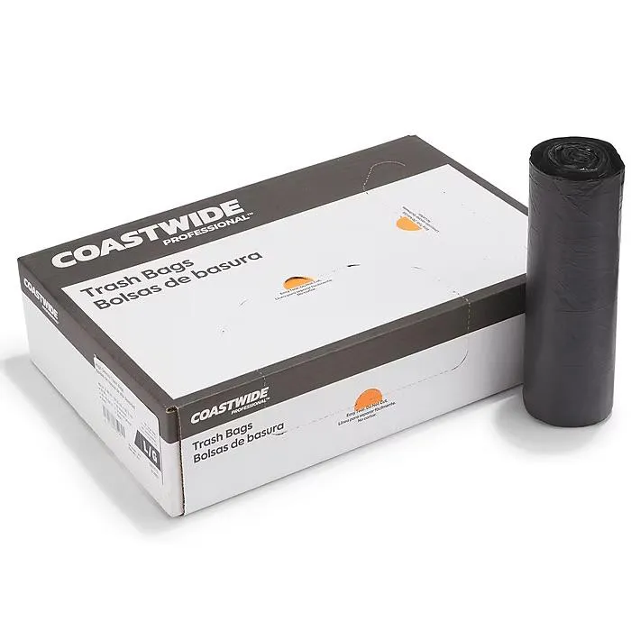 Coastwide Professional™ 40-45 Gallon Trash Bag, 40" x 48", High Density, 22 mic, Black, 150 Bags/Box