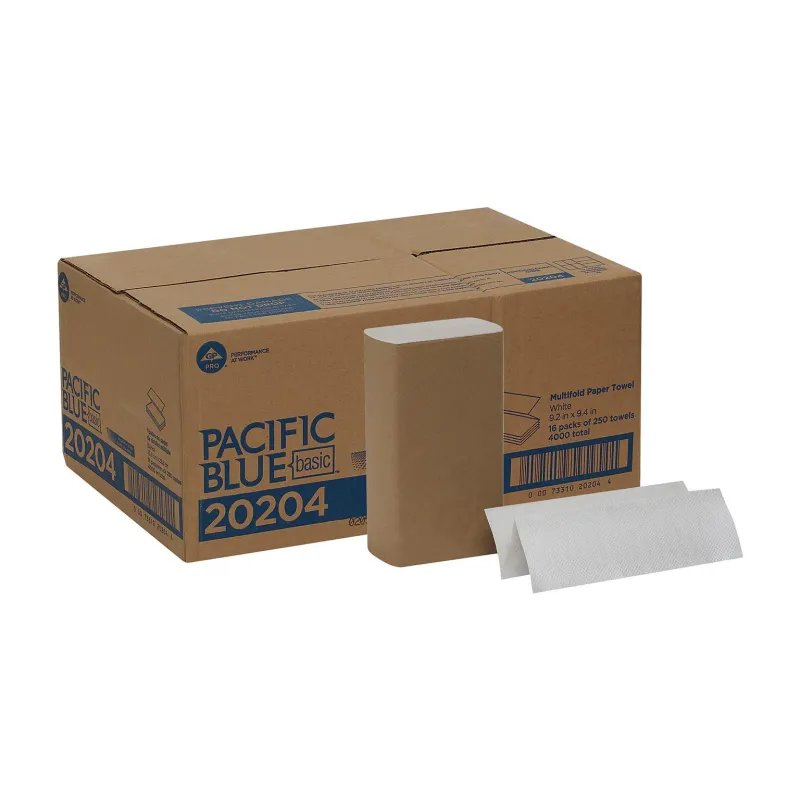 Pacific Blue Basic Multifold Paper Towels, 1-ply, 250 Sheets/Pack, 16 Packs/Carton 
