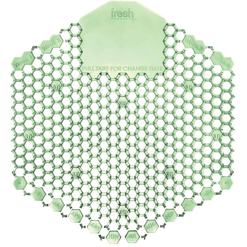  Fresh Products Wave 3D Anti-Splash Urinal Screen, Cucumber Melon Scent, Green, 10/Box