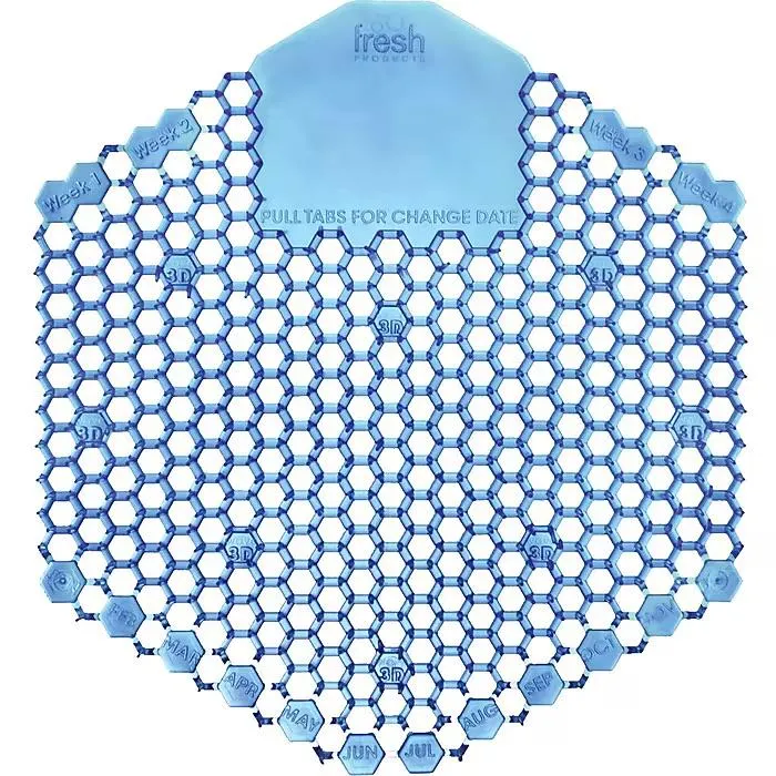 Fresh Products Wave 3D Anti-Splash Urinal Screen, Cotton Blossom Scent, Blue, 10/Box 