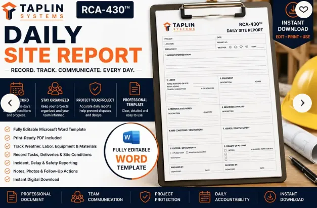 Construction Daily Site Report 