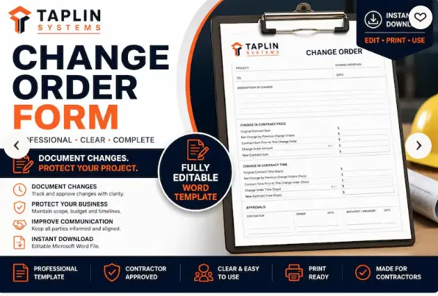 Construction Change Order Form