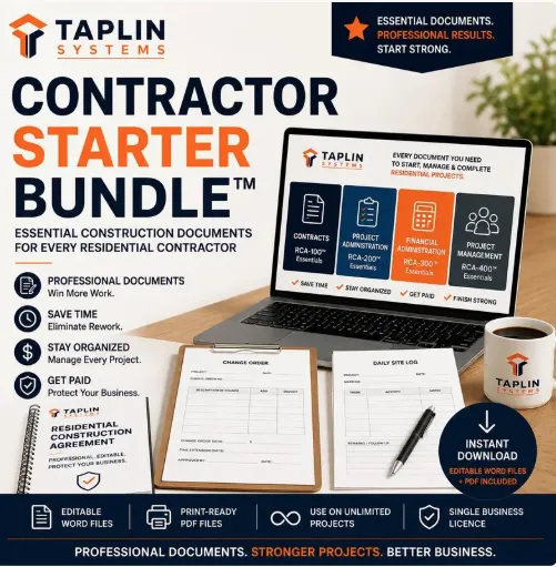 Contractor Starter Bundle™ - Essential Construction Documents for Every Residential Contractor