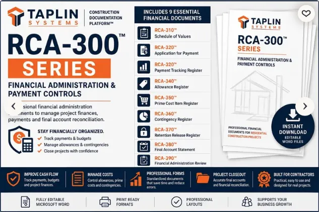 RCA 300 Series Construction Project Administration Documents