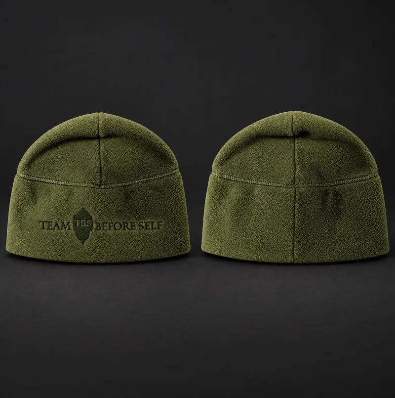 TBS OD Green Embroidered Fleece Beanie