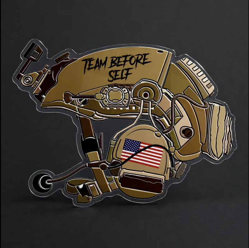Team Before Self™ Tactical Helmet Decal — Clear Vinyl