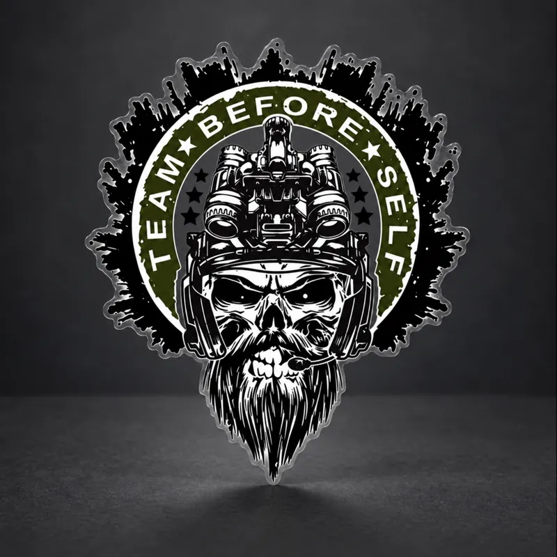 Team Before Self™ OD Green Goon Decal — Clear Vinyl