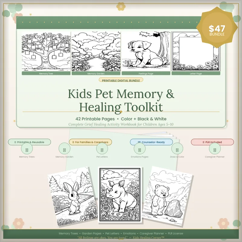 Kids Pet Memory & Healing Toolkit (PLR) 🐾