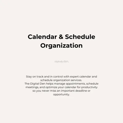 Calendar & Schedule Organization