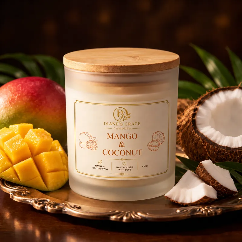 Mango & Coconut Milk Candle | 8 oz — Diane's Grace Candles