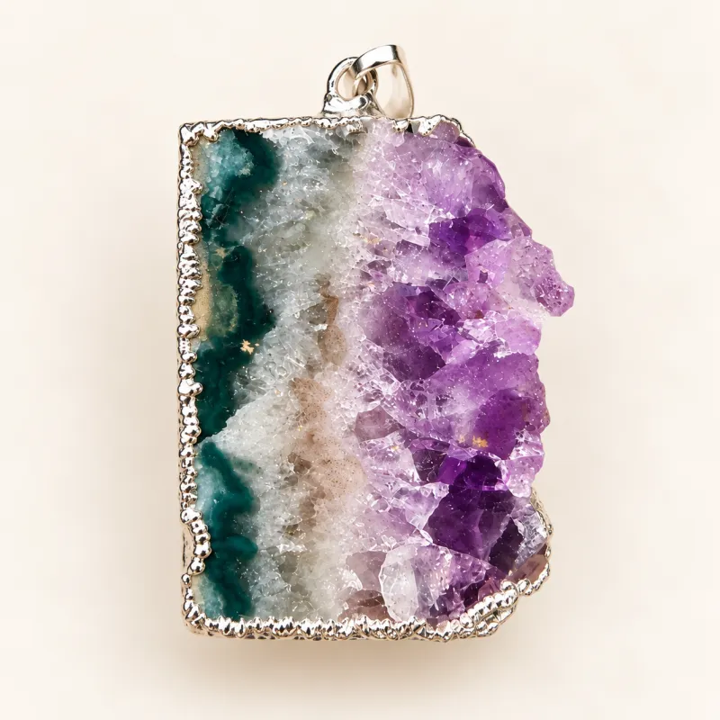 Amethyst Stalactite Necklace – Silver Electroform Finish