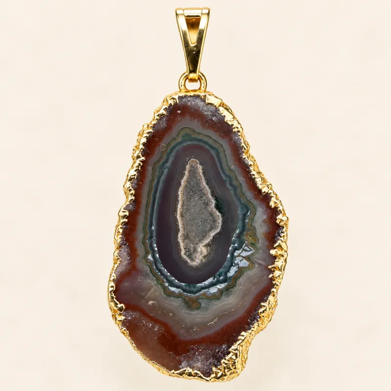 Amethyst Stalactite Necklace Gold Electroform Finish