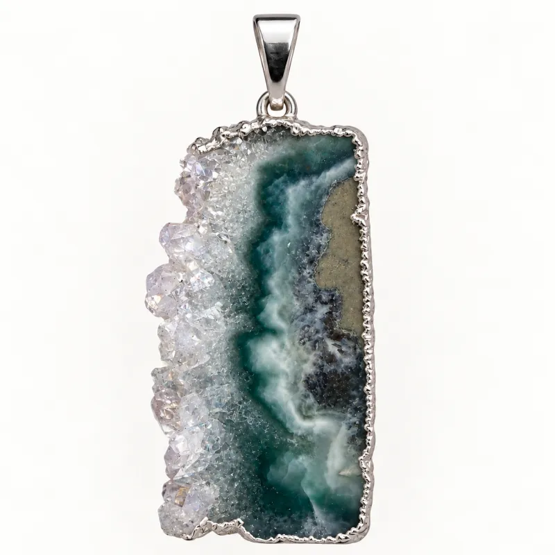 Amethyst Stalactite Necklace – Silver Electroform Finish 