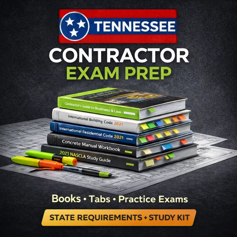 Tennessee Contractor Exam Kits — Books, Tools & Coaching