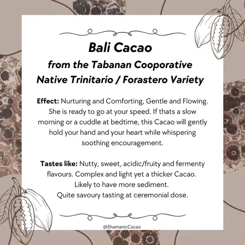 Ceremonial Grade Cacao - Bali - Calming