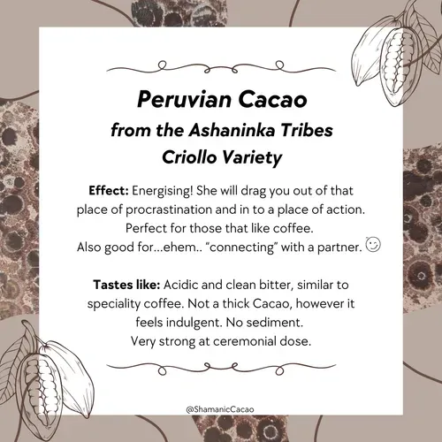 Ceremonial Grade Cacao - Peru - Invigorating