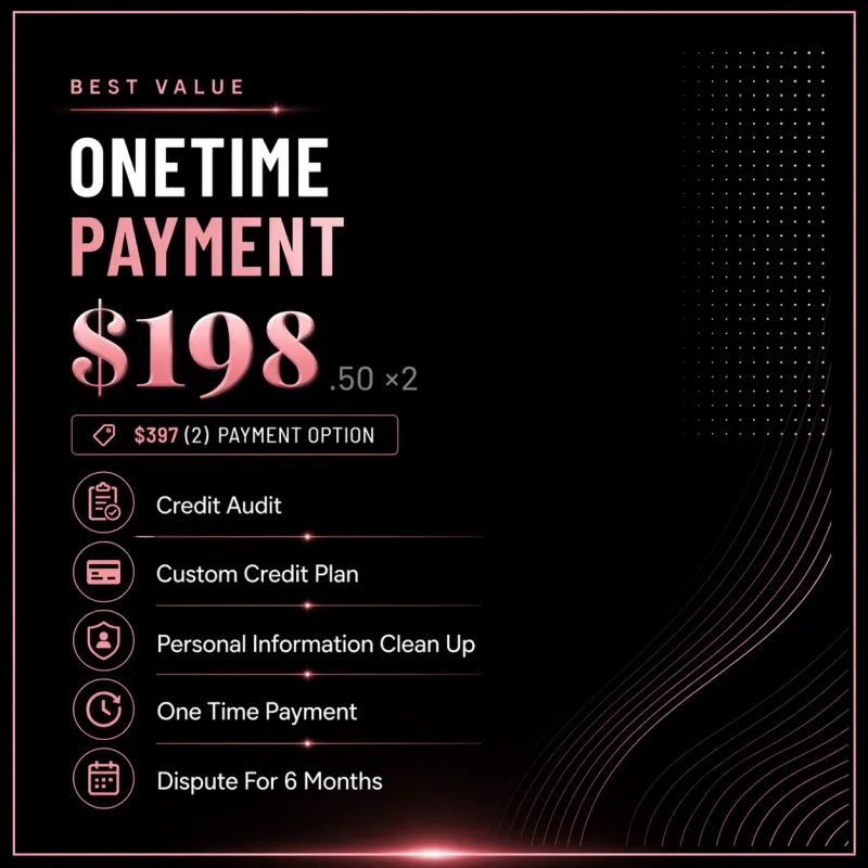 Onetime Payment $397 (2) Payment Option 